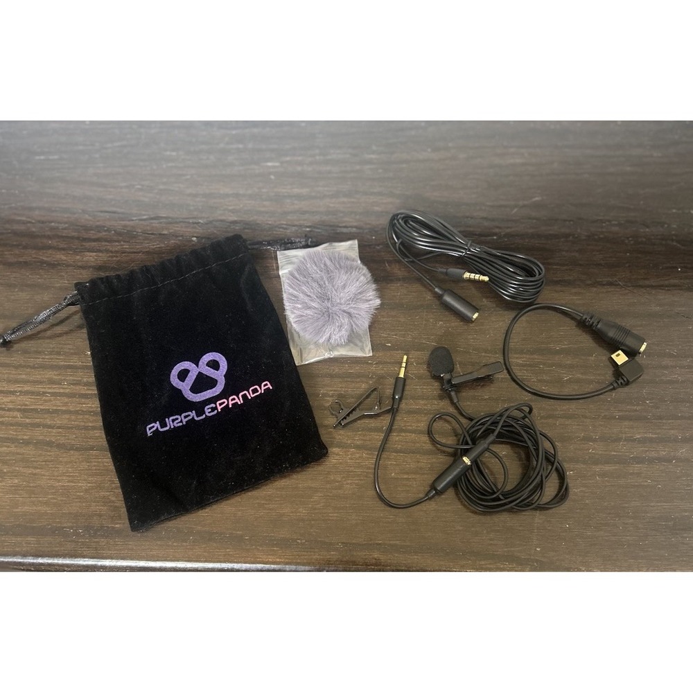 Purple Panda Wired Lavalier Microphone Clip Filter - Great for Voice Recording